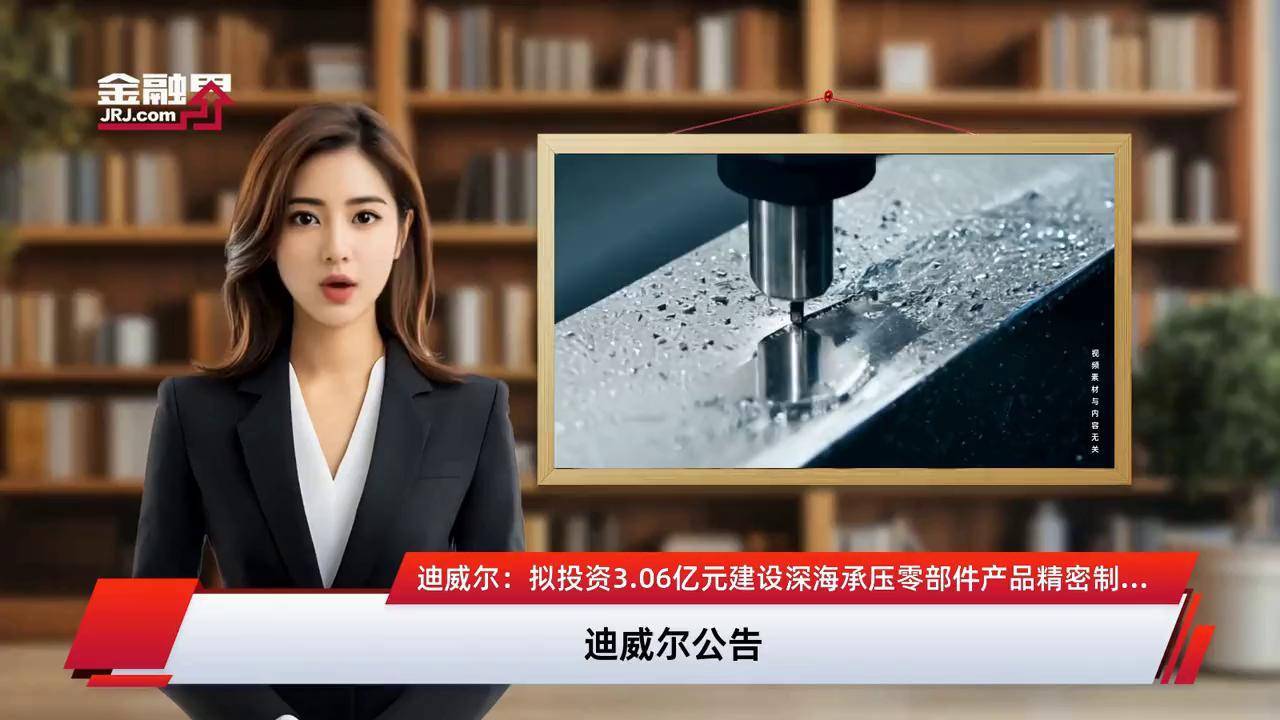 迪威尔拟投资3.06亿元 建设深海承压零部件制造项目
