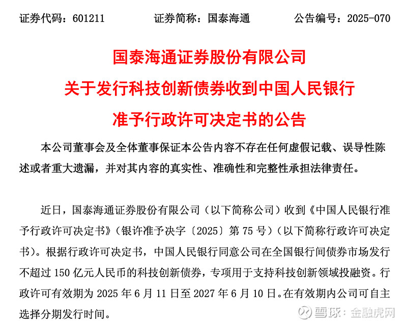 中国人民银行：截至6月末已有288家主体发行科技创新债券约6000亿元