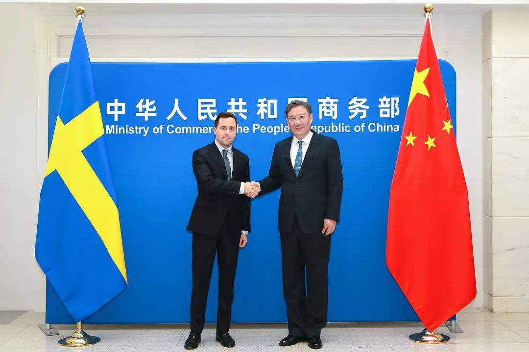 李成钢国际贸易谈判代表兼副部长会见瑞典对外援助与外贸大臣杜萨