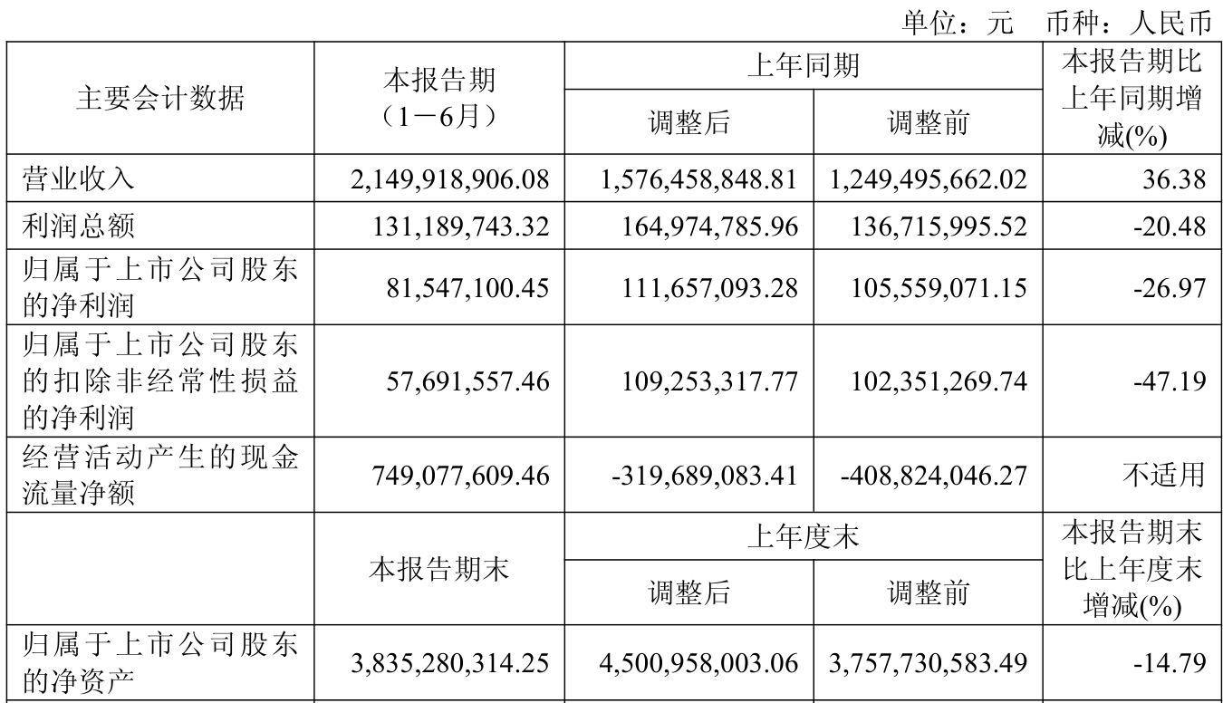 致远新能上半年净利润同比减少54.83% 车载液化天然气供气系统收入和毛利下降
