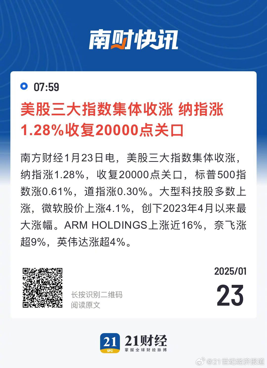 美股三大指数集体高开 AMD涨超6%