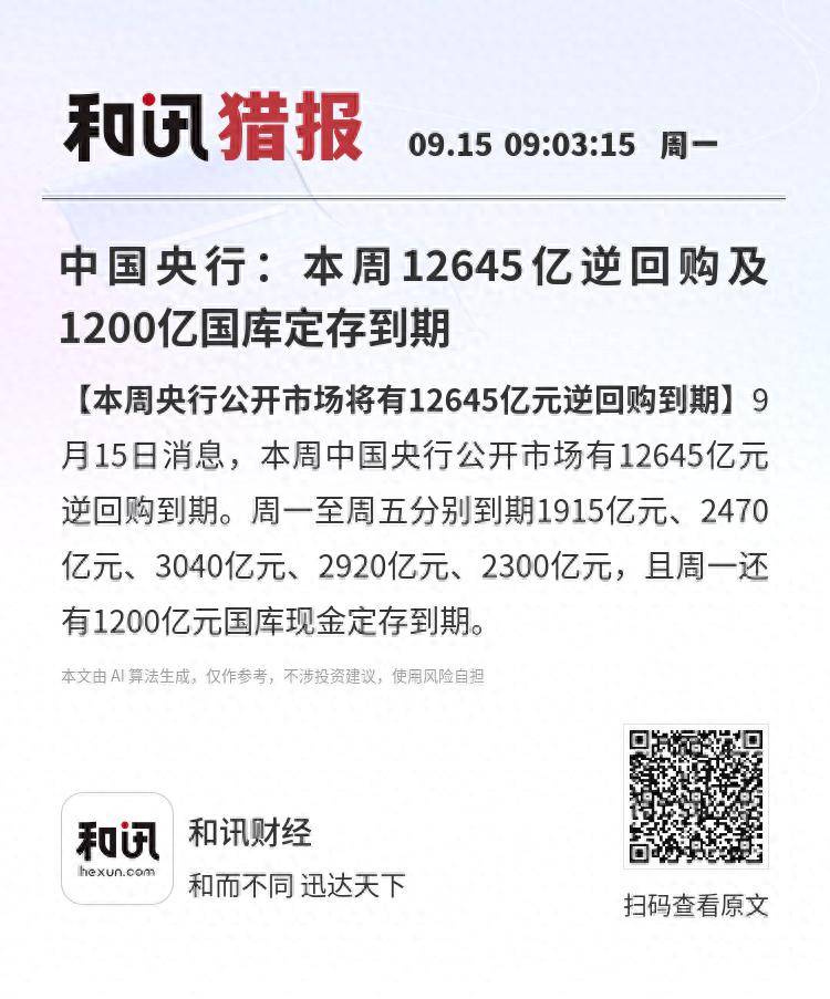 中国央行今日开展1955亿元7天逆回购操作