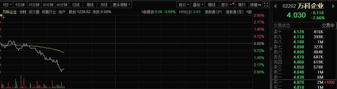 “21万科06”下跌22.25% 触发盘中临停