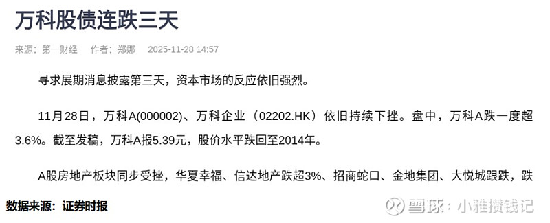 万科中票展期方案正式公布!